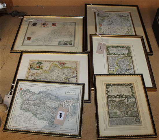 Collection of six various county maps(-)